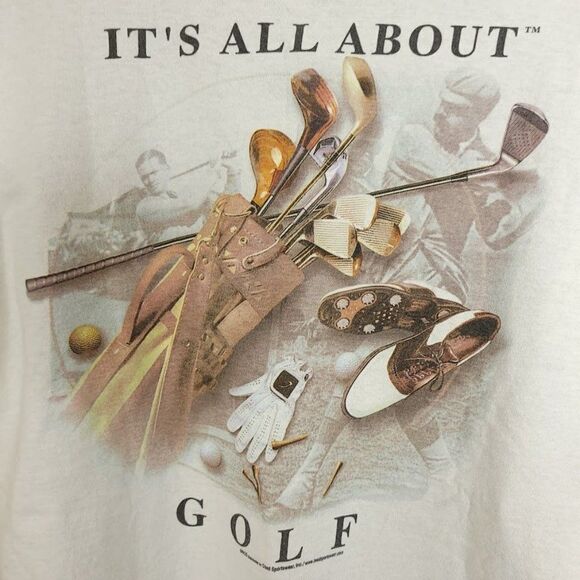 Its All About Golf T Shirt Vintage Y2K Golfing Golfer Tee Time Mens Size XL - Picture 4 of 6